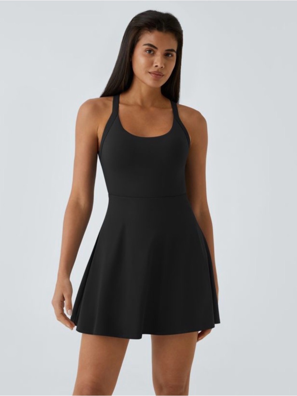 Halara Size L, SoftlyZero" Airy Backless TwistedFlare Low Support Active Dress